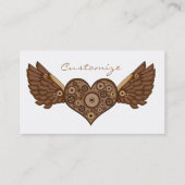 Carte De Visite Steampunk Coeur ailé avec engrenages Thunder_Cove (Dos)