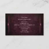 Carte De Visite Steampunk, Coeurs et engrenages roses, Monogramme (Dos)