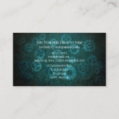 Carte De Visite Steampunk cuivre et argent sur les cogs turquoises (Dos)