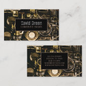 Carte De Visite Steampunk Gears Industriel Entrepreneur Mécanique (Devant / Derrière)