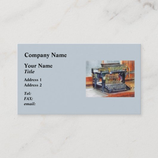 Carte De Visite Steampunk - Machine à écrire vintage (Devant)