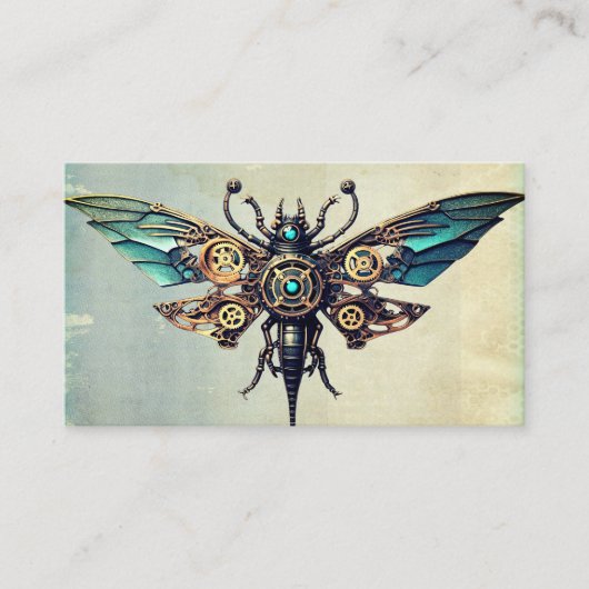 Carte De Visite Steampunk mécanique Vintage industriel Cyberpunk (Devant)