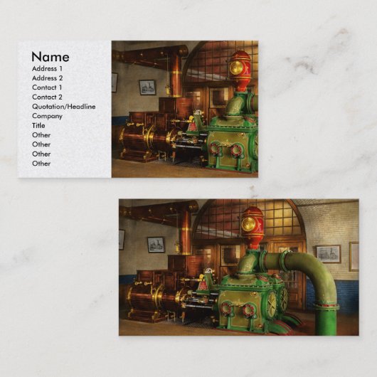 Carte De Visite Steampunk - Pompe à vapeur en duplex Worthington 1 (Devant / Derrière)