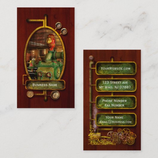 Carte De Visite Steampunk - Pompe à vapeur en duplex Worthington 1 (Devant / Derrière)