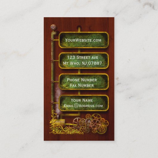 Carte De Visite Steampunk - Pompe à vapeur en duplex Worthington 1 (Dos)