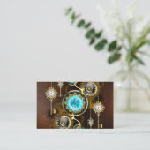 Carte De Visite Steampunk Rusty Background (Debout devant)