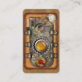 Carte de visite Steampunk sur cuir (Devant)