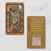 Carte de visite Steampunk sur cuir (Devant / Derrière)