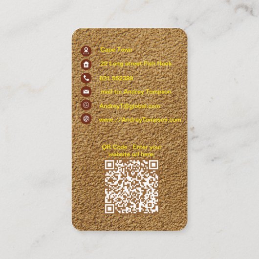 Carte de visite Steampunk sur cuir (Dos)