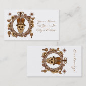 Carte De Visite Steampunk Thème Top Hat Skull Thunder_Cove (Devant / Derrière)