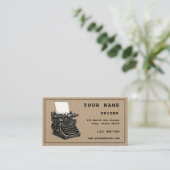 Carte De Visite Steampunk Typewriter Writer Template (Debout devant)