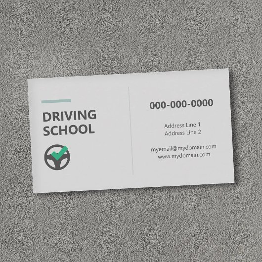Carte De Visite Steering Wheel Icon - Driving School 