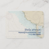 Carte De Visite Steinhatchee FL Bateau Graphique nautique Bleu Tan (Dos)