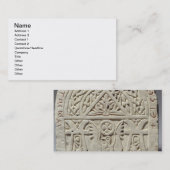 Carte De Visite Stela funéraire avec une colombe ou un aigle, (Devant / Derrière)