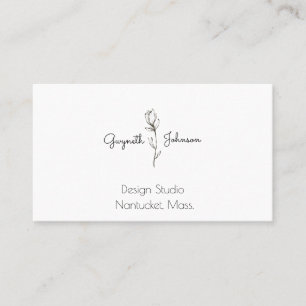 Carte De Visite Stèle florale noire et blanche