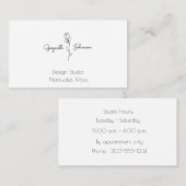 Carte De Visite Stèle florale noire et blanche (Devant / Derrière)