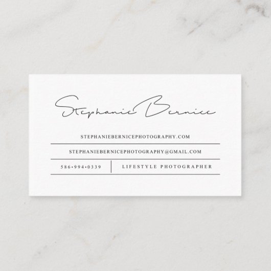 Carte De Visite Stephanie Bernice (Dos)