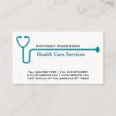 Carte De Visite Stéthoscope bleu (Devant)