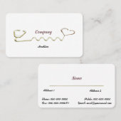 Carte De Visite Stéthoscope d'or (Devant / Derrière)