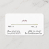 Carte De Visite Stéthoscope d'or (Dos)