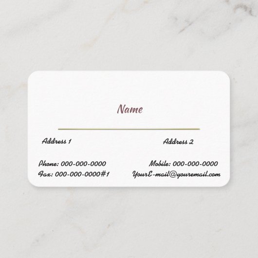 Carte De Visite Stéthoscope d'or (Dos)