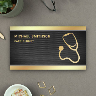 Carte De Visite Stéthoscope Médical Professionnel en Maille Noire