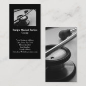 Carte De Visite Stéthoscope Médicale, noir et blanc (Devant / Derrière)
