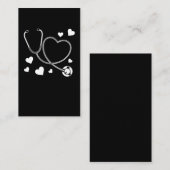 Carte De Visite Stethoscope Nurse Love Hospital (Devant / Derrière)