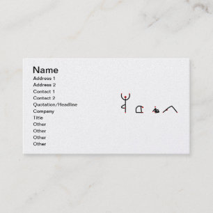 Carte De Visite Stick figure de yoga pose orthographe YOGA.