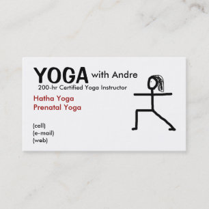 Carte De Visite stickman3, YOGA, avec André, a certifié l'Institut