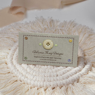 Carte De Visite Stitch et boutons sur mesure Seamstress