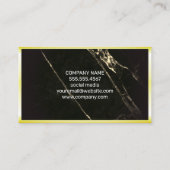 Carte De Visite Stock | Bordure or | Marbre noir (Dos)