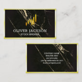 Carte De Visite Stock | Bordure or | Marbre noir (Devant / Derrière)