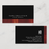 Carte De Visite Stock Broker Bold Noir Abstrait Sunset Gradient (Devant / Derrière)