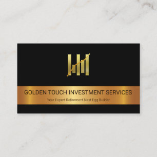 Carte De Visite Stock d'or Gold Stripe Investissement financier