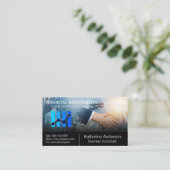 Carte De Visite Stock Market Financial Graph | Business Hand Shake (Debout devant)