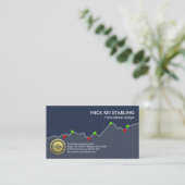 Carte De Visite Stock Uptendance Graph Forex Consultant de marché (Debout devant)