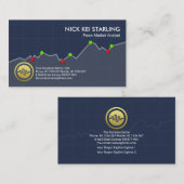 Carte De Visite Stock Uptendance Graph Forex Consultant de marché (Devant / Derrière)