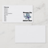 Carte De Visite Stompe éléphante sur la maladie d'Alzheimer (Devant / Derrière)