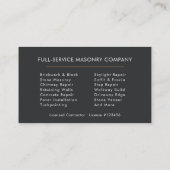 Carte De Visite Stone Bricklayer Masonry Mason (Dos)