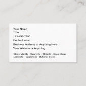 Carte De Visite Stone Countertops Theme Business Cards  (Dos)