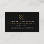 Carte De Visite Stone Masonry Brick Mason Company QR Code (Devant)