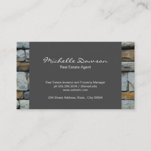Carte De Visite Stone Trim Agent immobilier