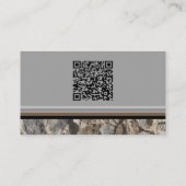 Carte De Visite Stonemason Rustique Rock Bordure QR Code (Dos)