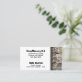 Carte De Visite Stonemason Rustique Rock Bordure QR Code (Debout devant)