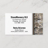 Carte De Visite Stonemason Rustique Rock Bordure QR Code (Devant)