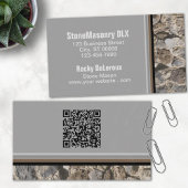 Carte De Visite Stonemason Rustique Rock Bordure QR Code