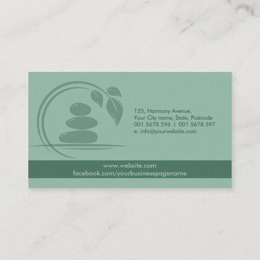 Carte De Visite Stones Zen - harmonie et tranquillité (Dos)