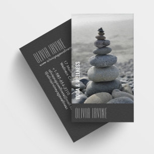 Carte De Visite Stones Zen Minimalistes Yoga & Wellness Noir