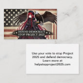 Carte De Visite Stop Project 2025 - Défendre la démocratie (Devant / Derrière)